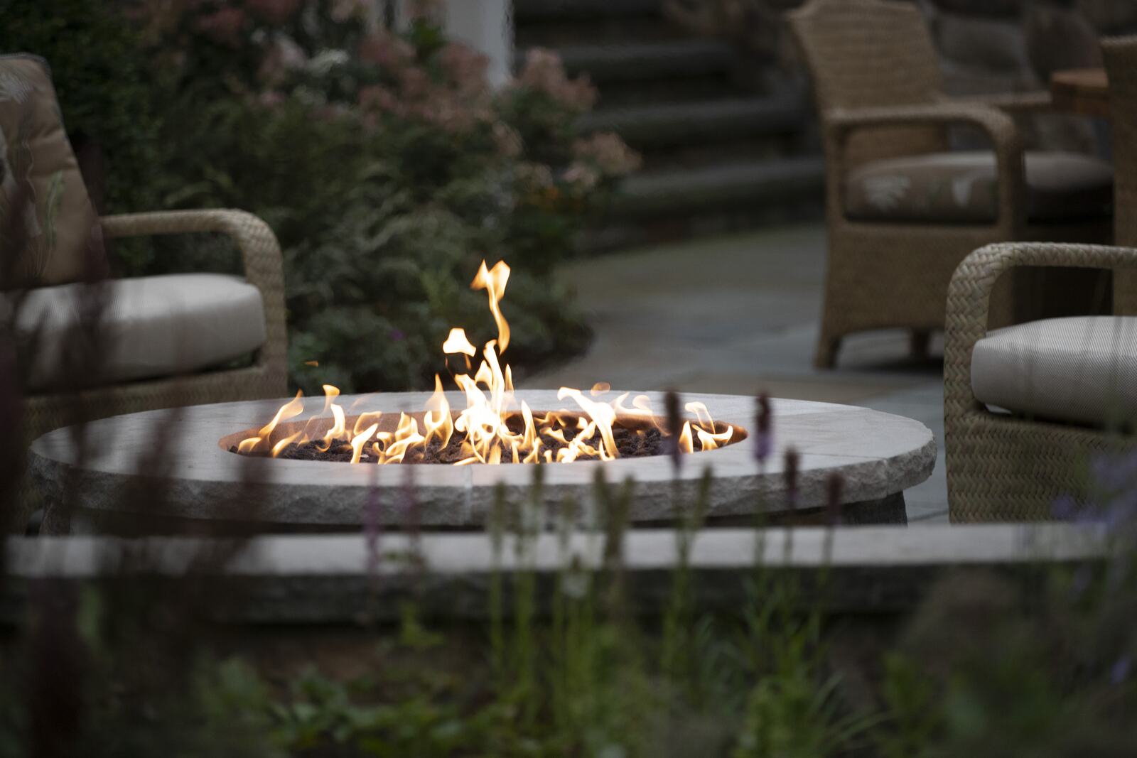 Outdoor fire pit and fireplace installation — Bertog Landscape, Chicago's North Shore