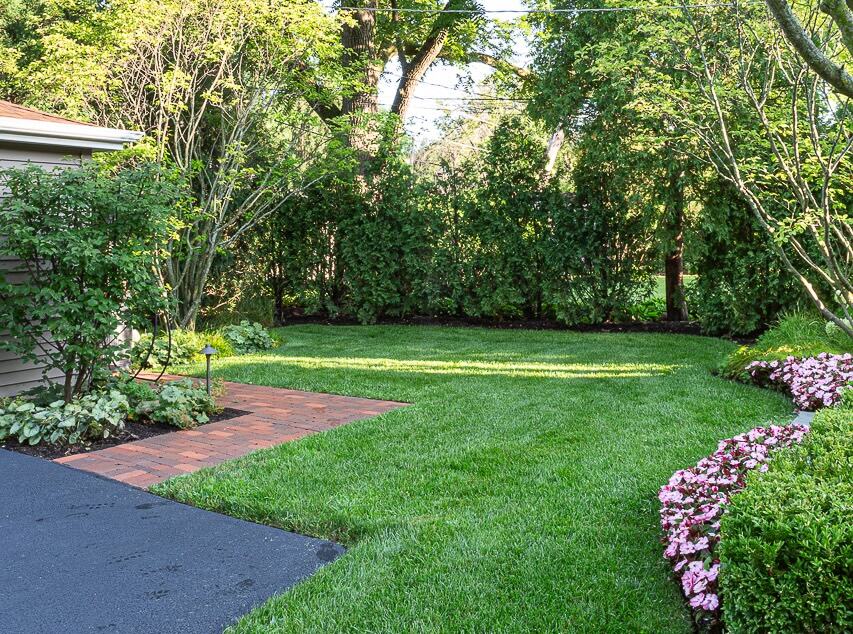 irrigation system installation Wheeling IL turf lawn and shaded shrub borders